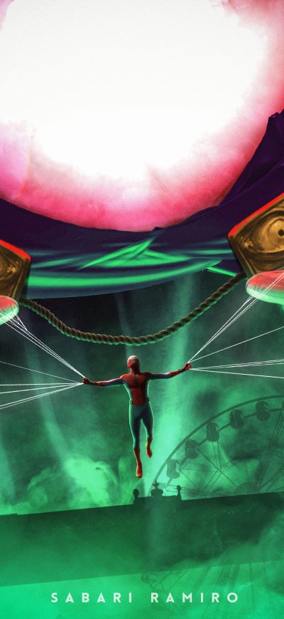 Fond d'écran iPhone Spider Man Far From Home And Mysterio Art