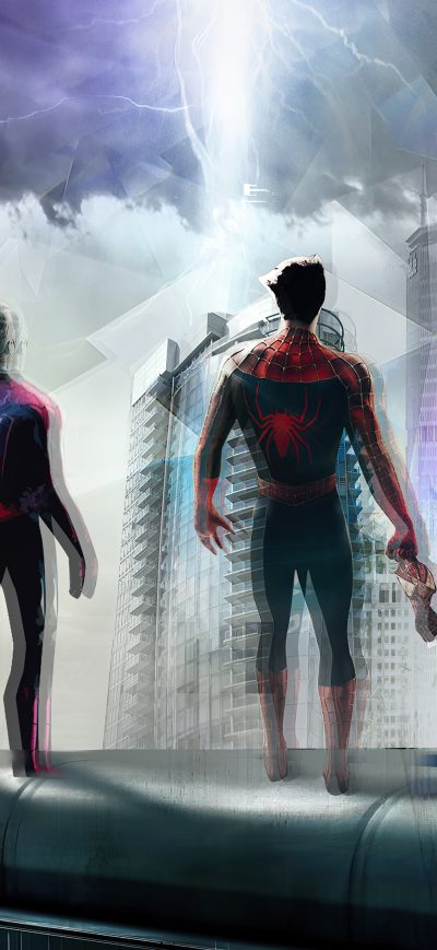 Fond d'écran iPhone Spiderman Trio 4k