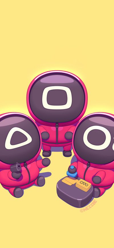 Fond d'écran iPhone Squid Game Army Minimal 5k