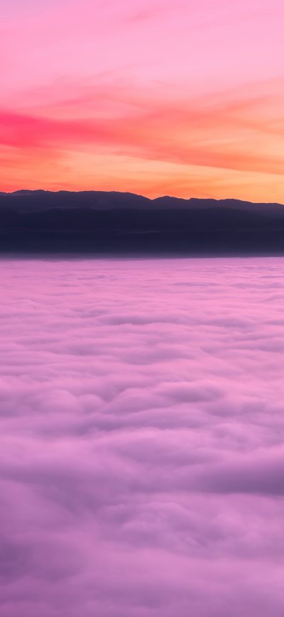 Fond d'écran iPhone Sea Of Clouds Sunset Landscape 4k