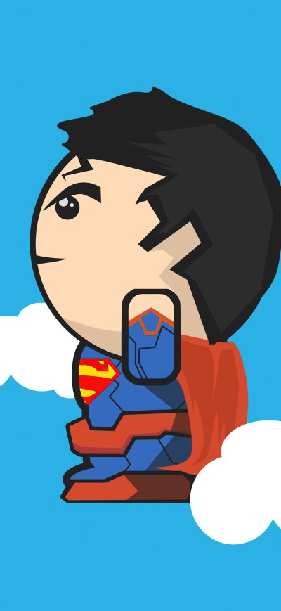 Fond d'écran iPhone Superman Clouds Minimal 4k