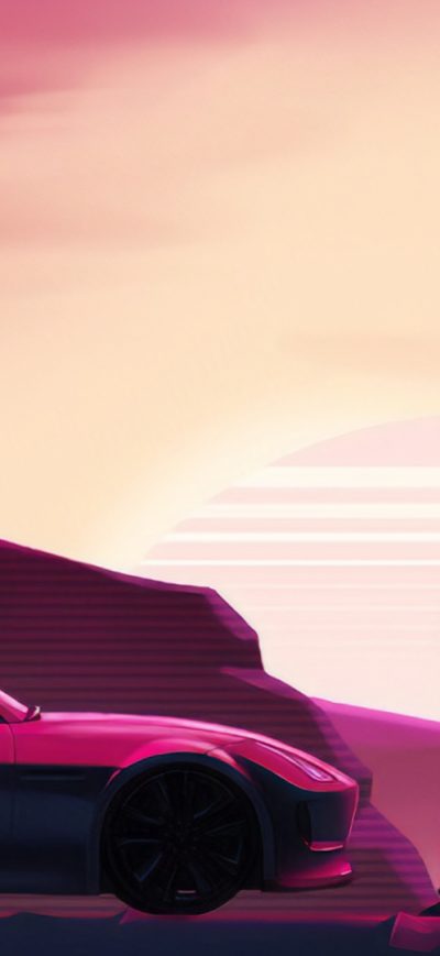 Fond d'écran iPhone Synthwave Ftype Retro Rider
