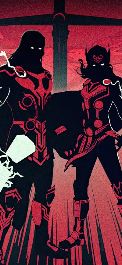 Fond d'écran iPhone Thor Love And Thunder Poster Sketch 4k