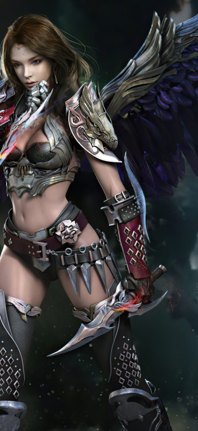 Fond d'écran iPhone Warrior Dark Angel Art 5k