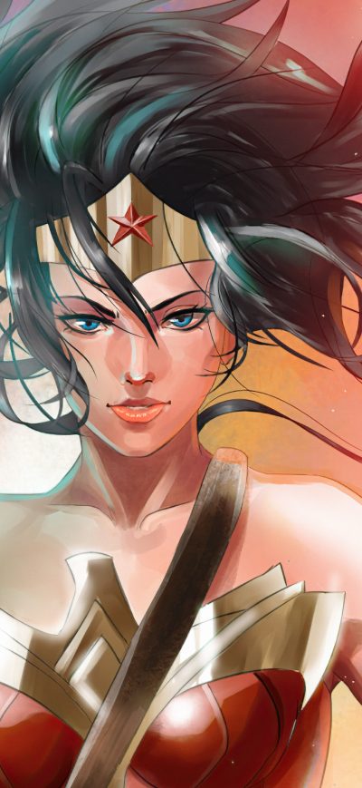 Fond d'écran iPhone Wonder Woman Clip Pain Art 4k