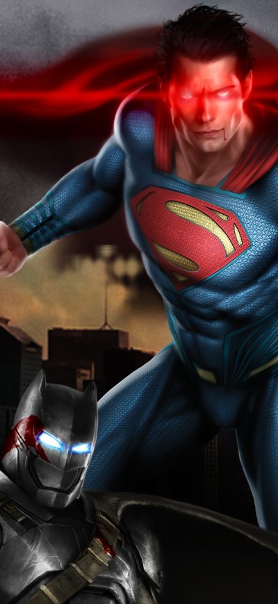 Fond d'écran iPhone Superman Vs Batman 5k Art