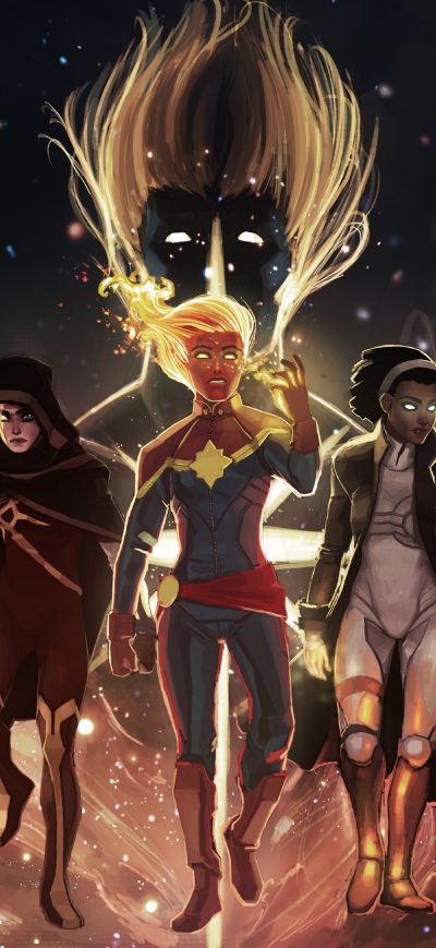 Fond d'écran iPhone Captain Marvel Team Artwork 4k