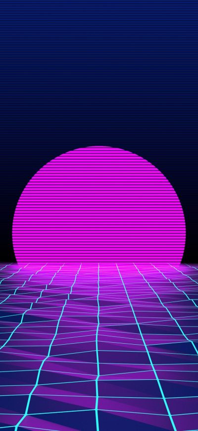 Fond d'écran iPhone Retrowave Sunrise
