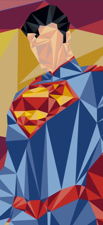 Fond d'écran iPhone Superman Low Poly Art