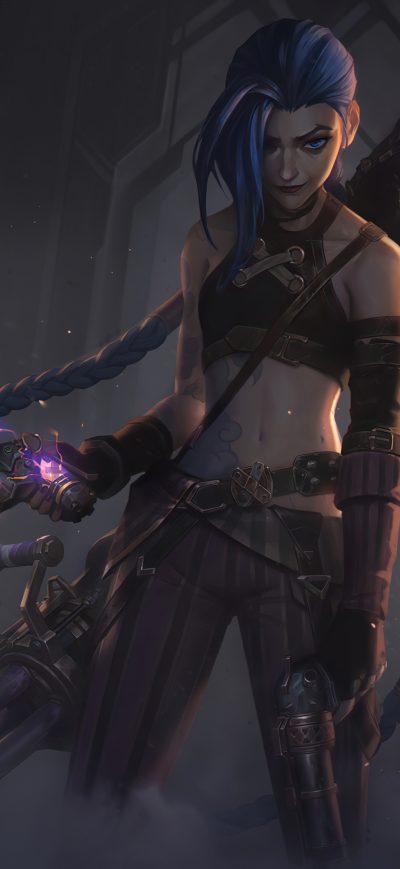 Fond d'écran iPhone Arcane Jinx Splash Art 4k