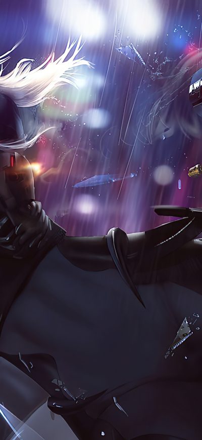 Fond d'écran iPhone Cyber Cop Girl 4k