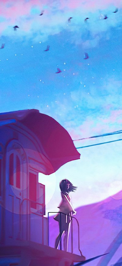 Fond d'écran iPhone Girl Standing On Last Train Cabinet 4k