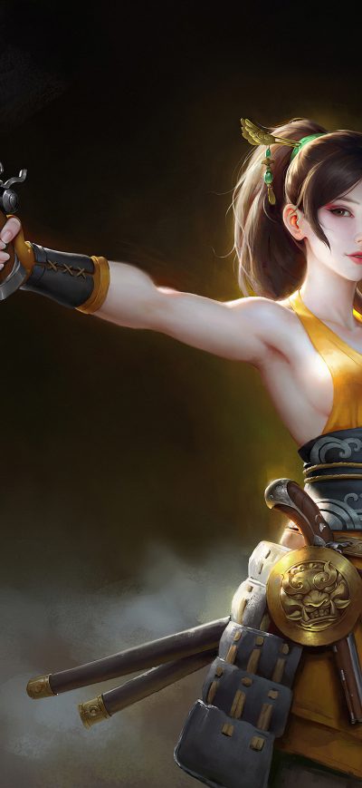 Fond d'écran iPhone Girl With Guns And Sword