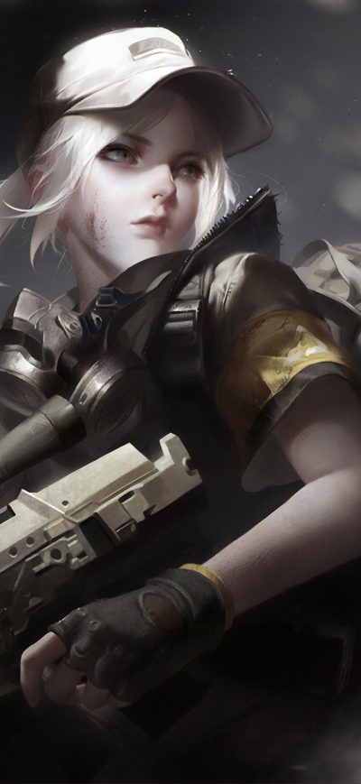 Fond d'écran iPhone Girl Wearing Cap With Gun