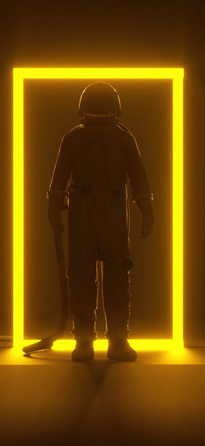 Fond d'écran iPhone Astronaut Portal Neon 5k