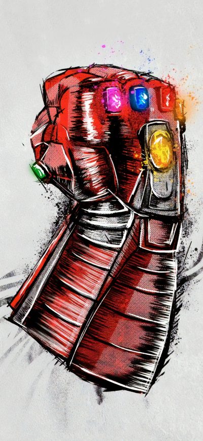 Fond d'écran iPhone Avengers Endgame Gauntlet Sketch Poster