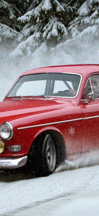 Fond d'écran iPhone Santa Claus Drifting Car