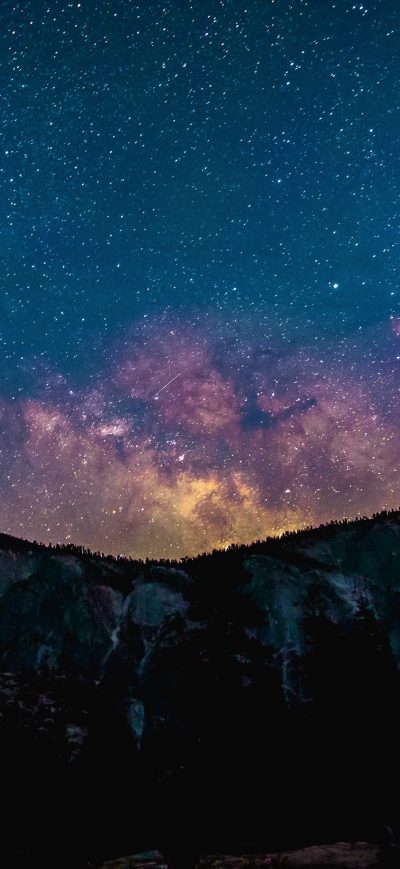 Fond d'écran iPhone Shooting Star Milkway Galaxy Night Sky 4k