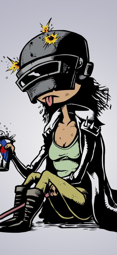 Fond d'écran iPhone Pubg Girl Drinking Redbull Vector