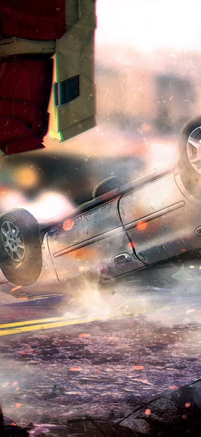 Fond d'écran iPhone Hulk And Iron Hulkuster Fighting Artwork