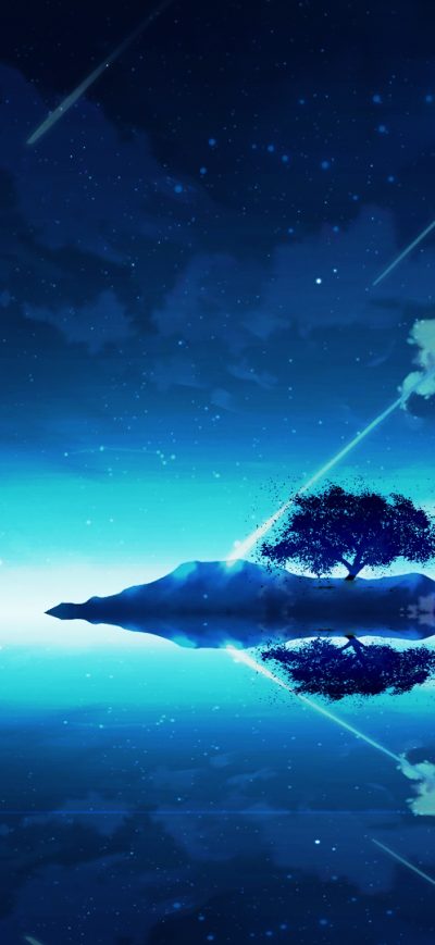 Fond d'écran iPhone Tree On Mountain Anime