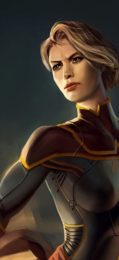 Fond d'écran iPhone Captain Marvel Women 4k