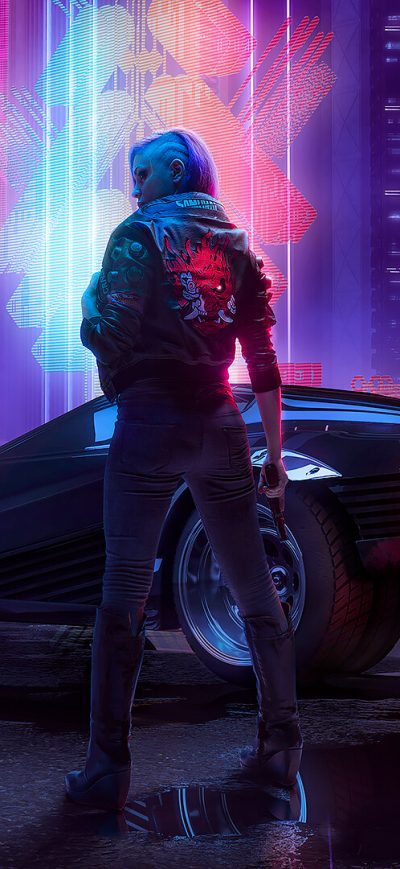Fond d'écran iPhone Cyberpunk 2077 Girl Art