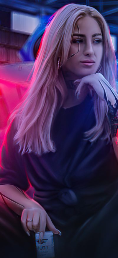 Fond d'écran iPhone Aless Cybergirl 4k