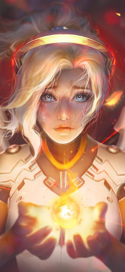 Fond d'écran iPhone Mercy Angel Overwatch Fantasy