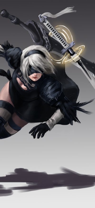 Fond d'écran Nier Automata Artwork sur iPhone
