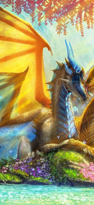 Fond d'écran iPhone Dragon Couple Paradise 4k