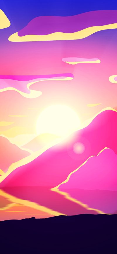 Fond d'écran iPhone Mountains Valley Minimalist 4k