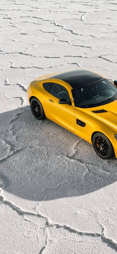 Fond d'écran iPhone 2018 Yellow Mercedes Benz Amg GT