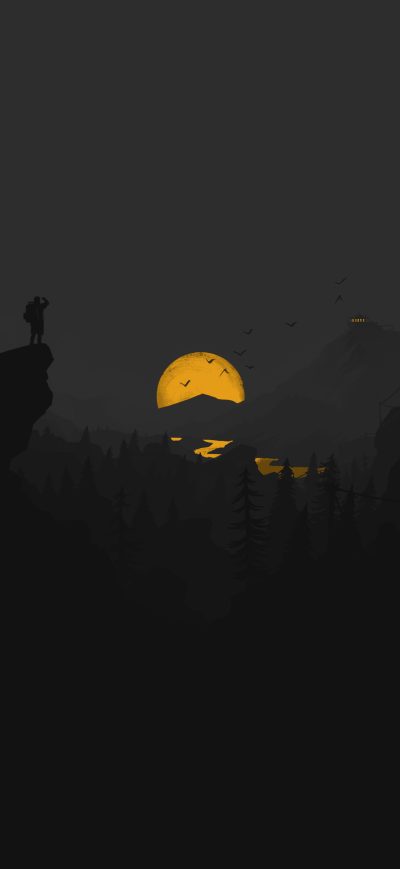Fond d'écran iPhone Firewatch Dark Minimal 5k