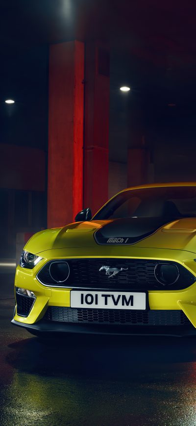 Fond d'écran iPhone Ford Mustang Yellow 5k