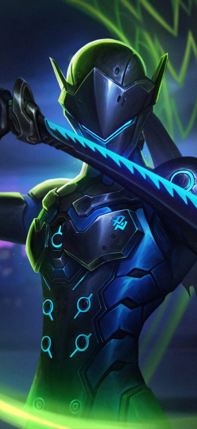 Fond d'écran iPhone Genji Overwatch Art 4k