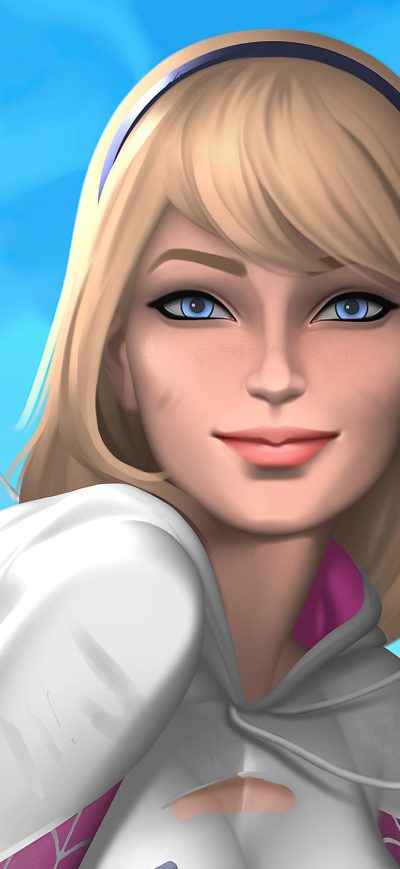 Fond d'écran iPhone Spider Gwen Battle Damaged 4k
