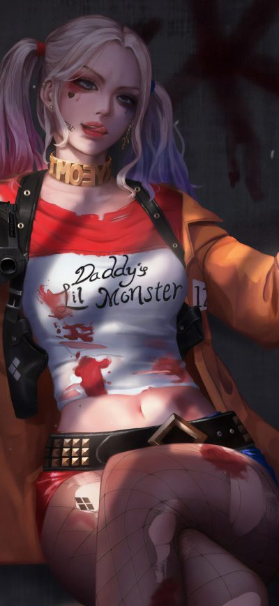 Fond d'écran Art Harley Quinn 4k sur iPhone