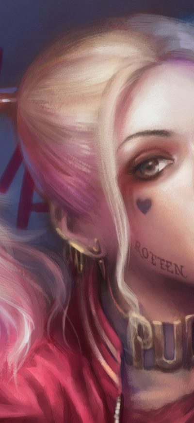Fond d'écran Harley Quinn 4k Artss sur iPhone