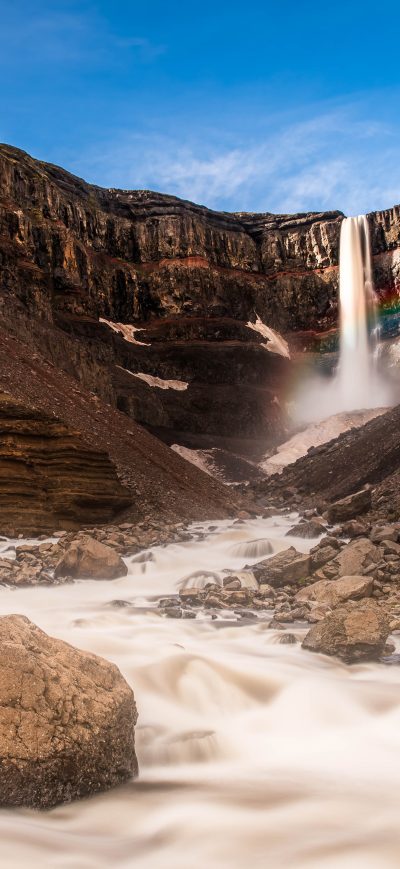 Fond d'écran iPhone Hengifoss Iceland 5k