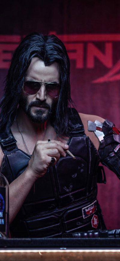 Fond d'écran iPhone Cyberpunk 2077 Keanu Reeves4k