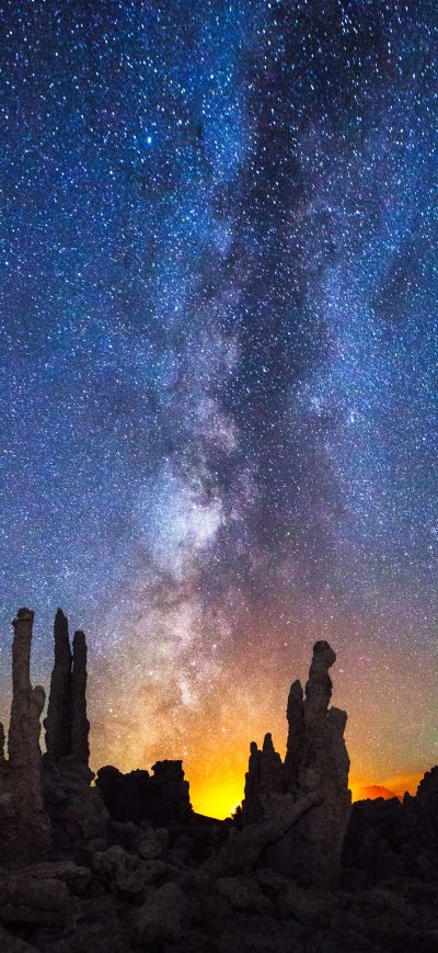 Fond d'écran iPhone Mono Lake Near Mammoth Lakes California Milky Way
