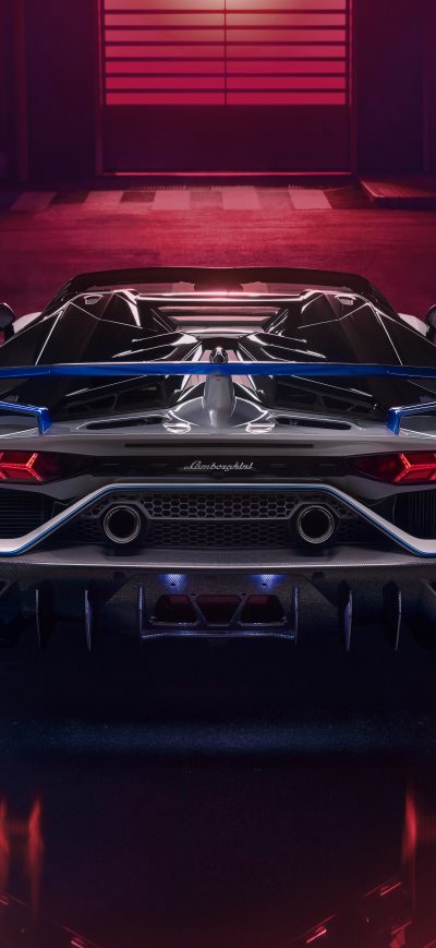 Fond d'écran iPhone Lamborghini Aventador SVJ Roadster Xago Edition Rear View