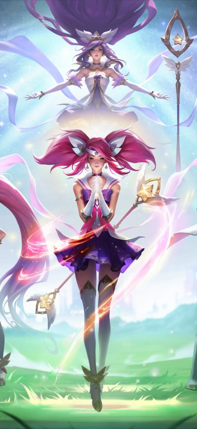 Fond d'écran iPhone Star Guardian Ezreal Lux Janna Lulu Ezreal Wild Rift League Of Legends 4k