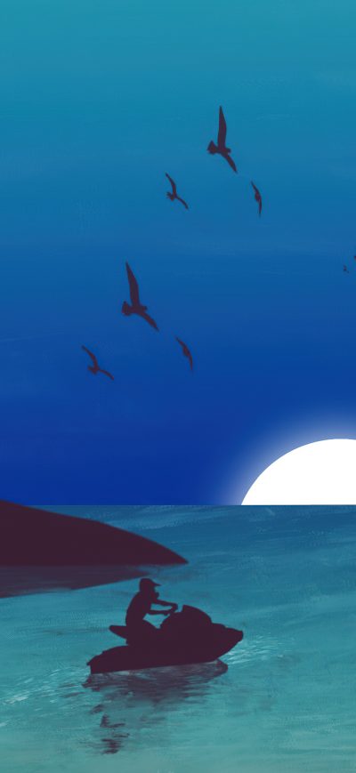 Fond d'écran iPhone Beach Nights Minimal 4k