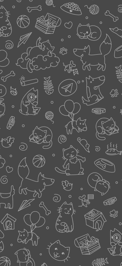 Fond d'écran iPhone Pattern Cats Fish Abstract 4k