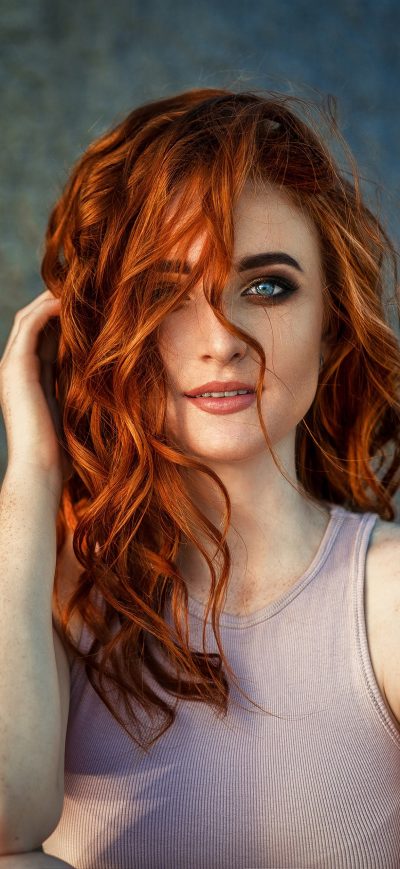 Fond d'écran iPhone Red Head Beautiful Girl 4k