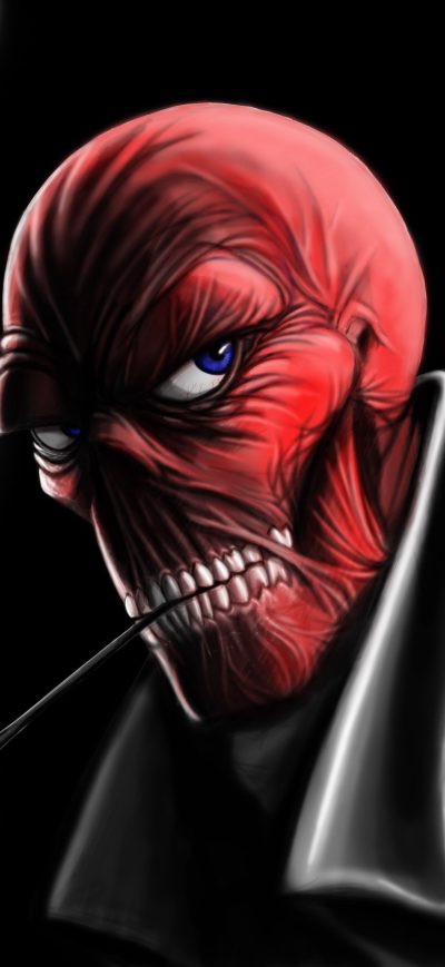 Fond d'écran iPhone Red Skull 5k