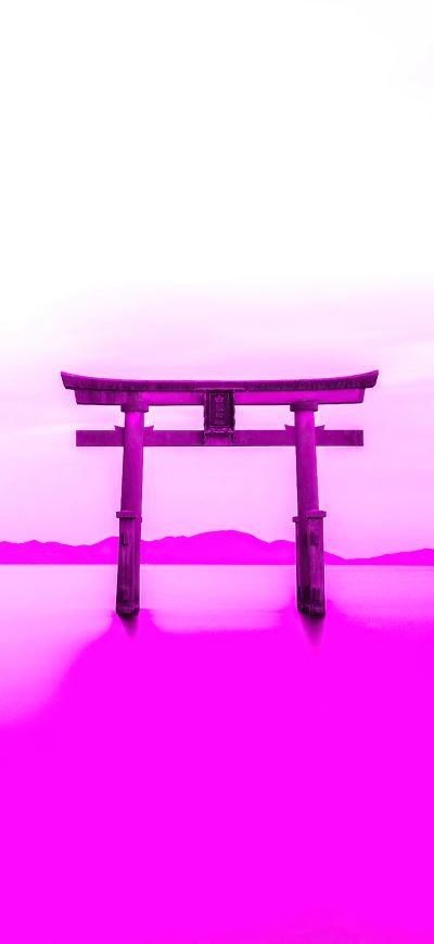 Fond d'écran iPhone Shirahige Shrine Vaporwave