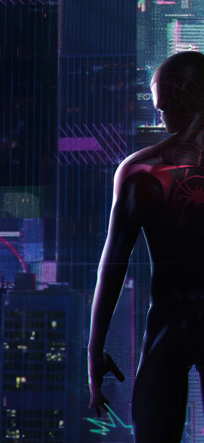 Fond d'écran iPhone Miles Morales 4k City